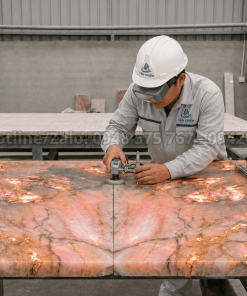 Gia công tranh đá thạch anh tự nhiên Bookmatch đối xứng