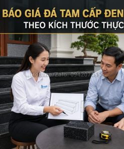 Báo giá đá tam cấp đen Kim Sa theo kích thước thực tế