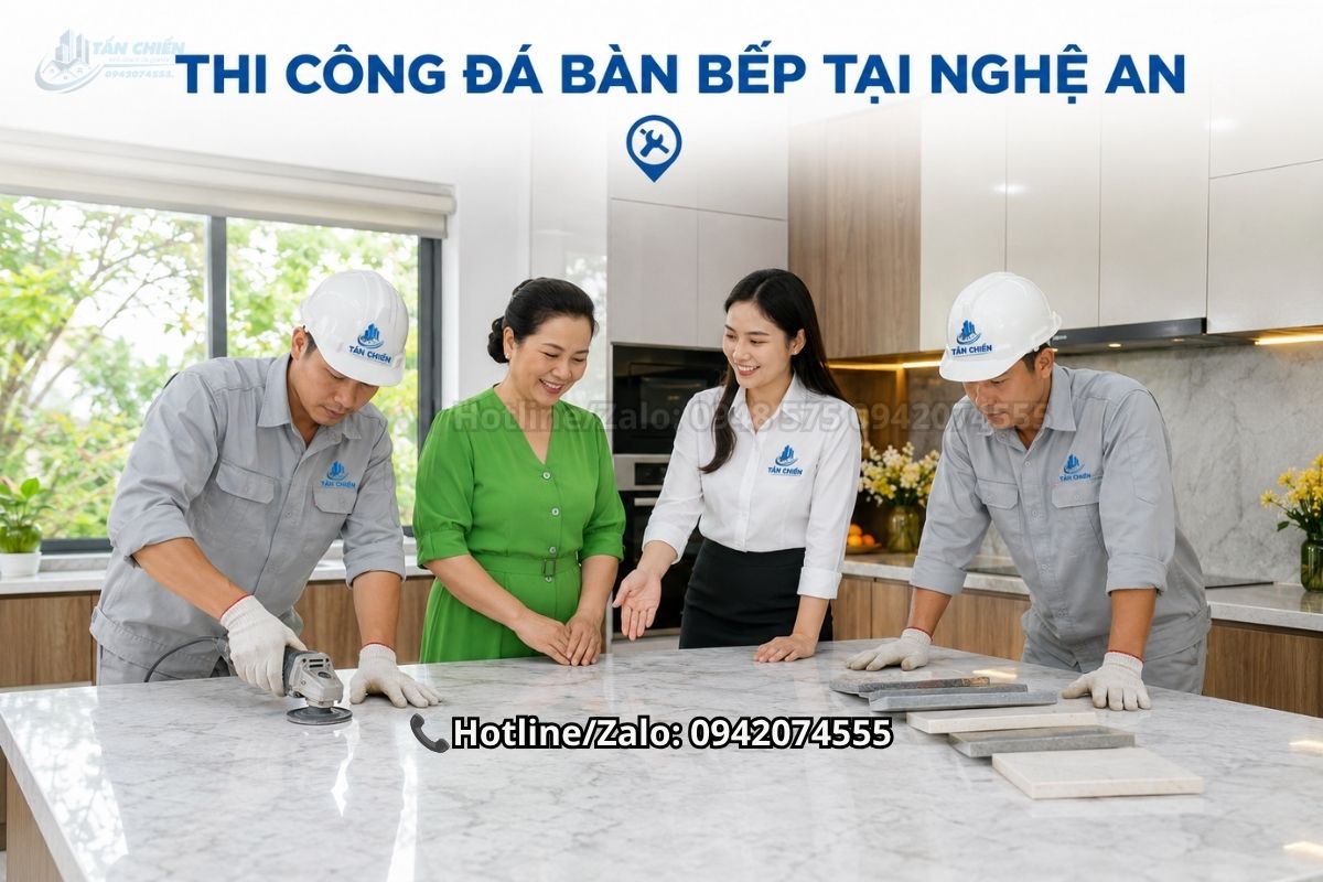 Thi công đá bàn bếp tại Nghệ An