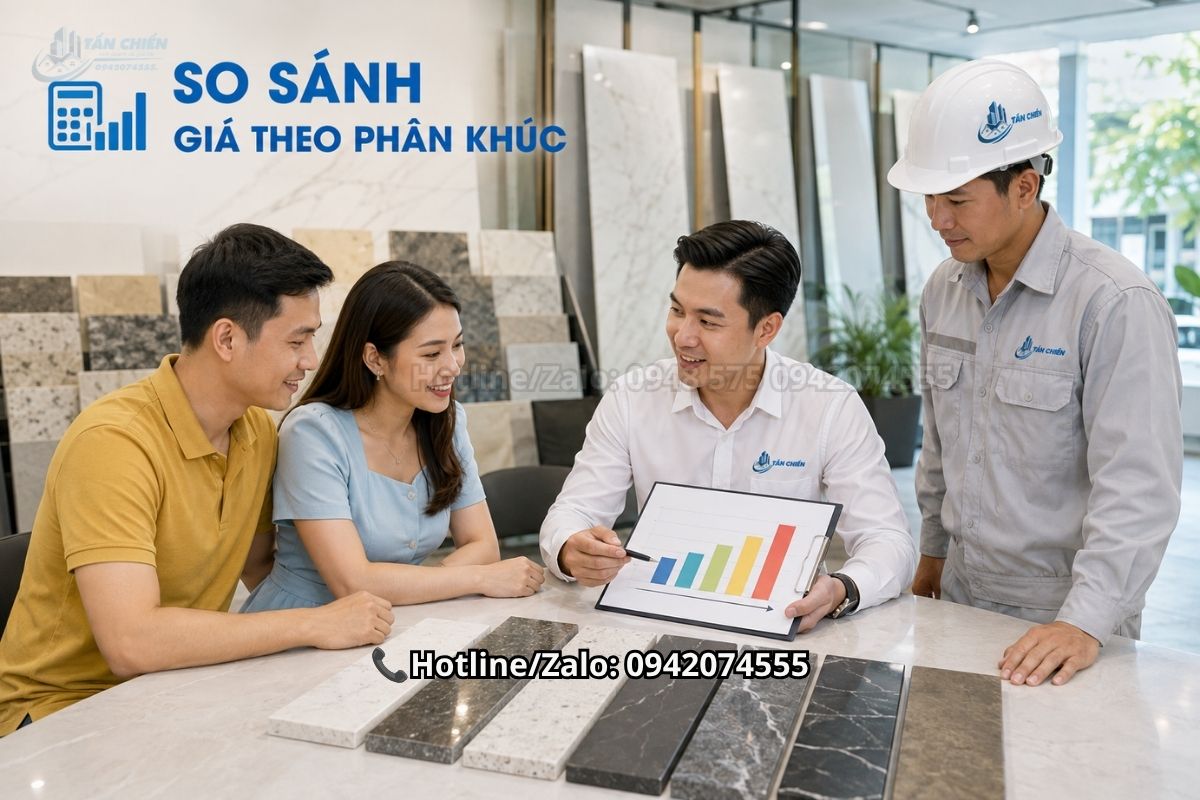 Tư vấn chọn đá thạch anh hoặc đá nung kết theo ngân sách