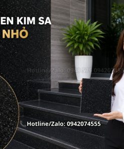 Các loại đá tam cấp đen Kim Sa hạt lớn và hạt nhỏ