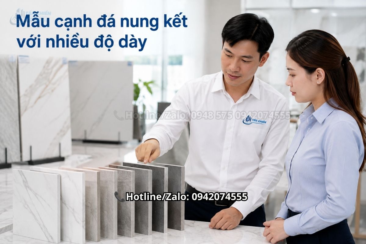 Lựa chọn độ dày đá nung kết bàn bếp phù hợp