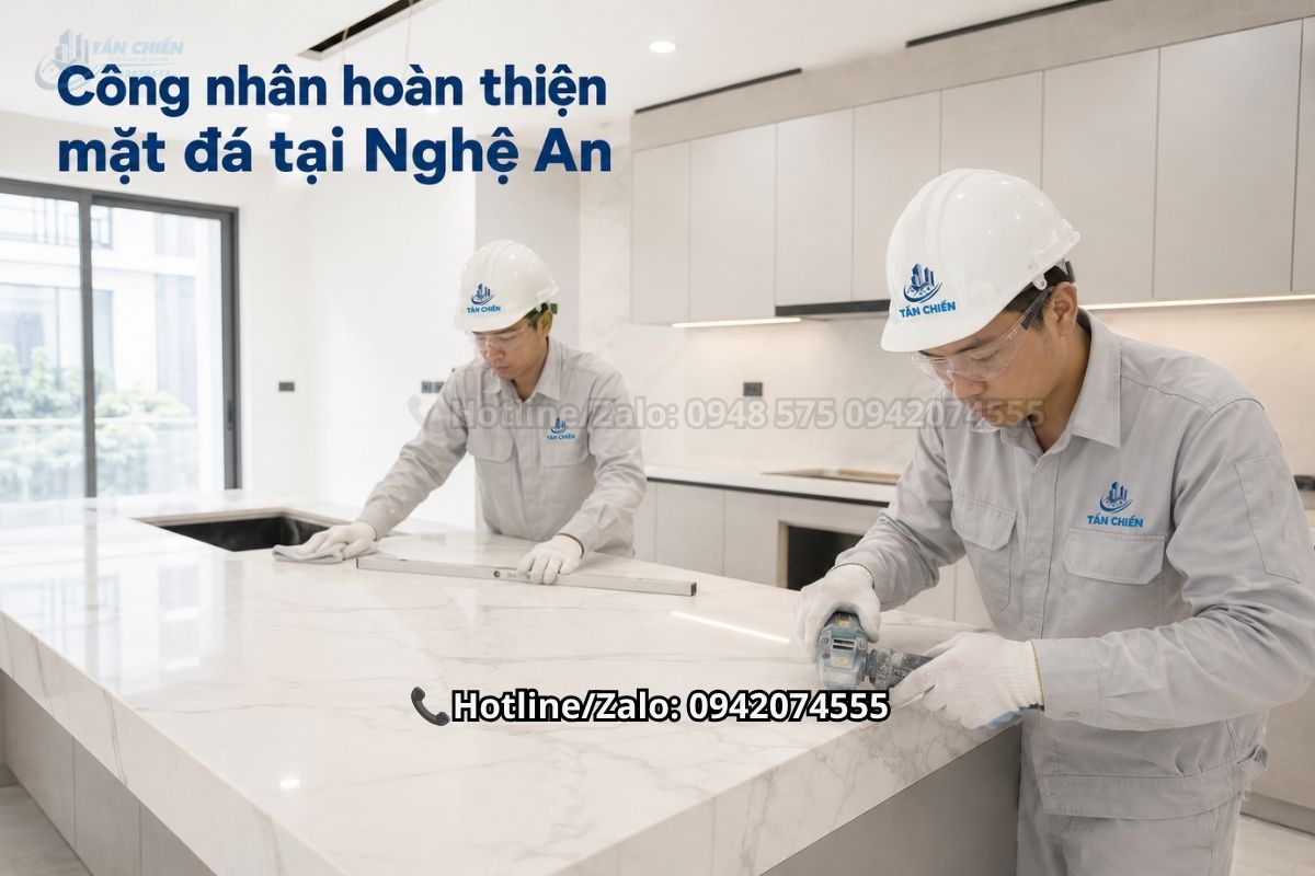 Thi công đá nung kết bàn bếp tại Nghệ An chuyên nghiệp