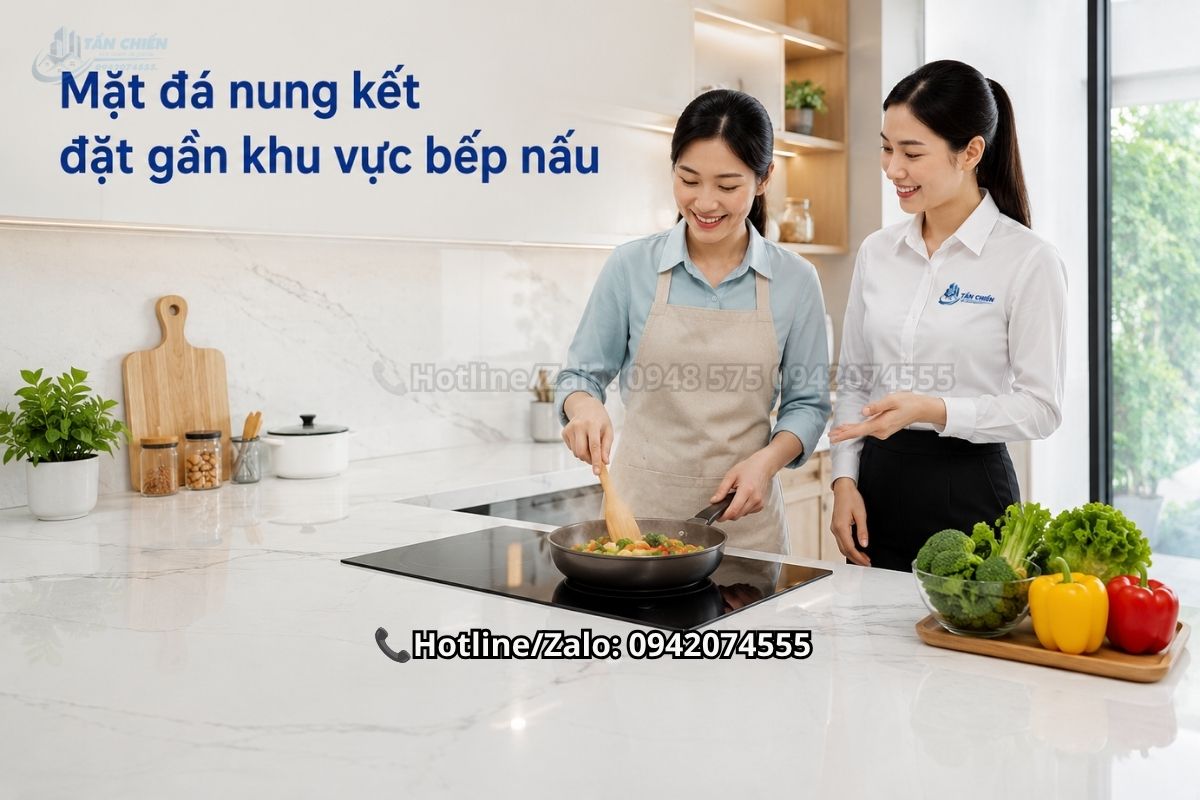 Đá nung kết bàn bếp có khả năng chịu nhiệt tốt