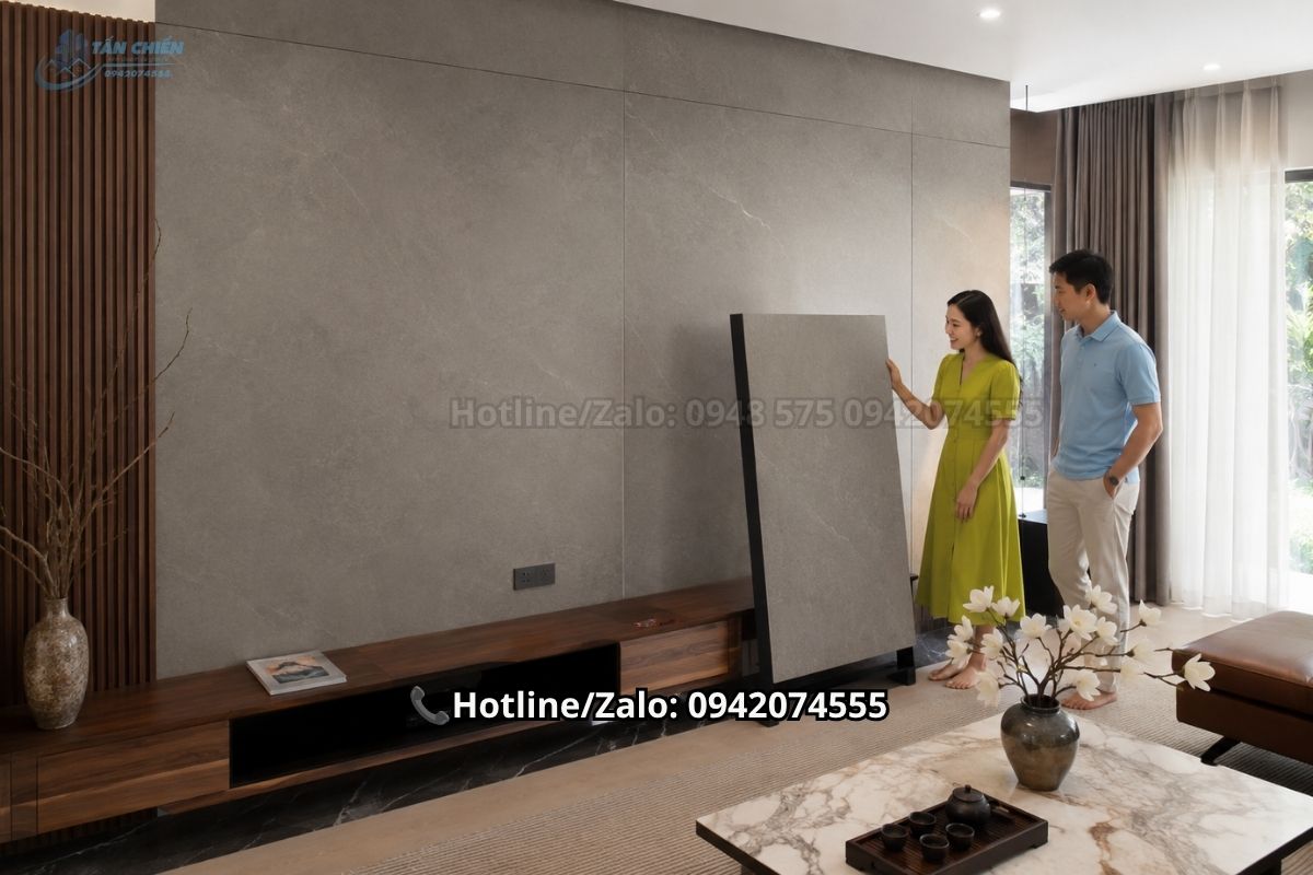 Đá nung kết Sintered Stone ốp tường hiện đại