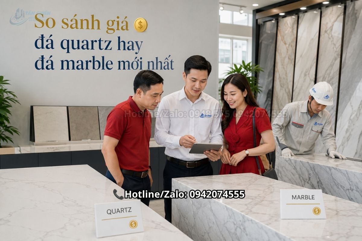 So sánh giá đá quartz hay đá marble mới nhất
