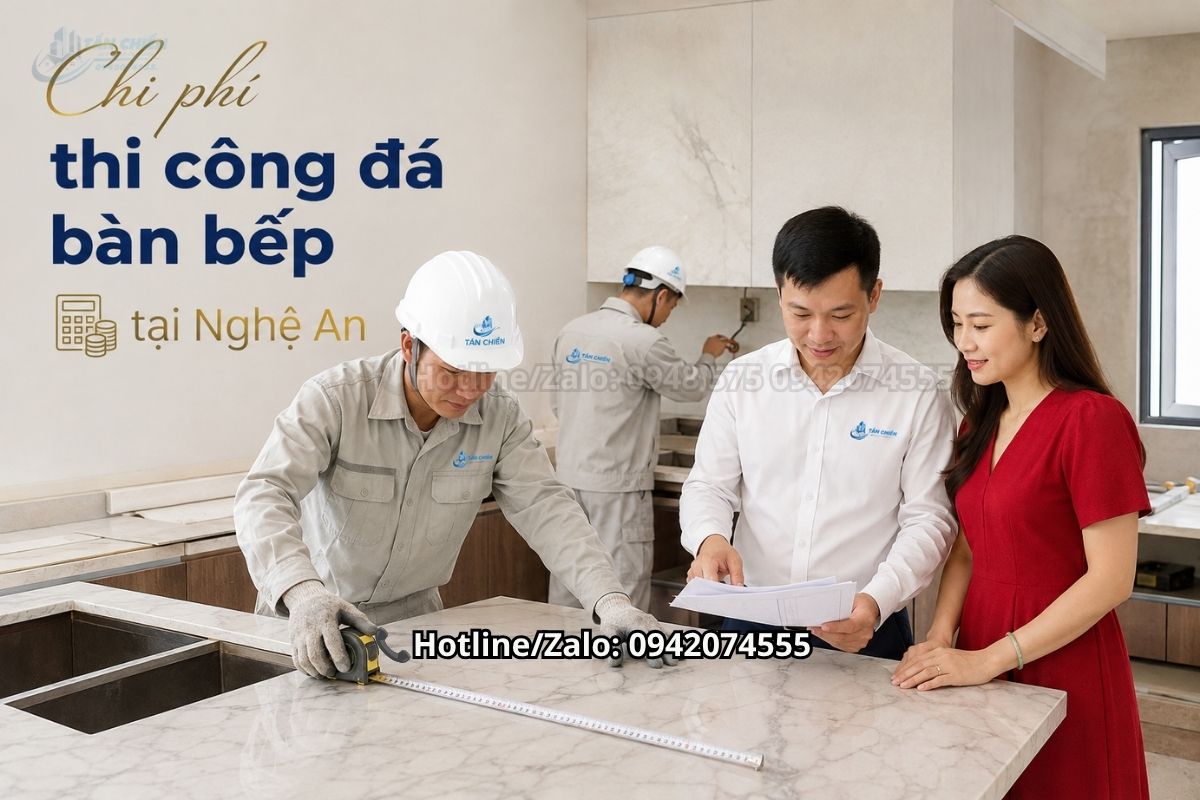 Chi phí thi công đá bàn bếp tại Nghệ An