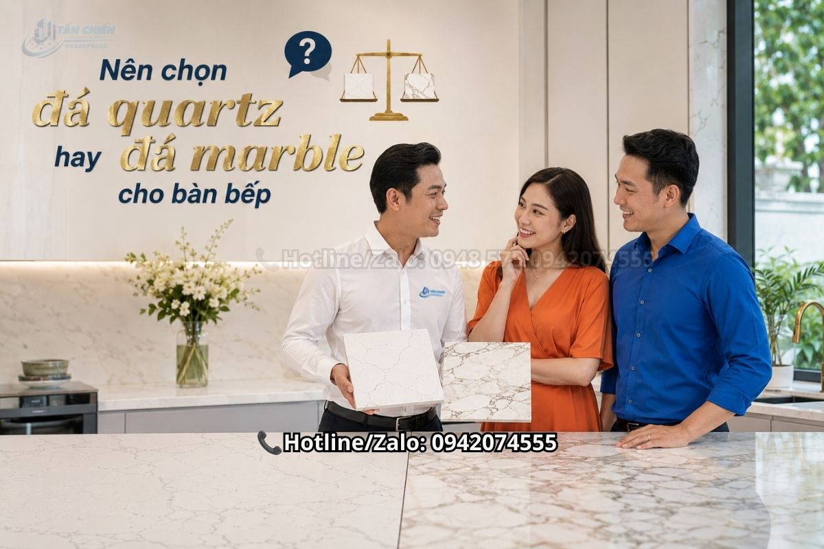 Nên chọn đá quartz hay đá marble cho bàn bếp
