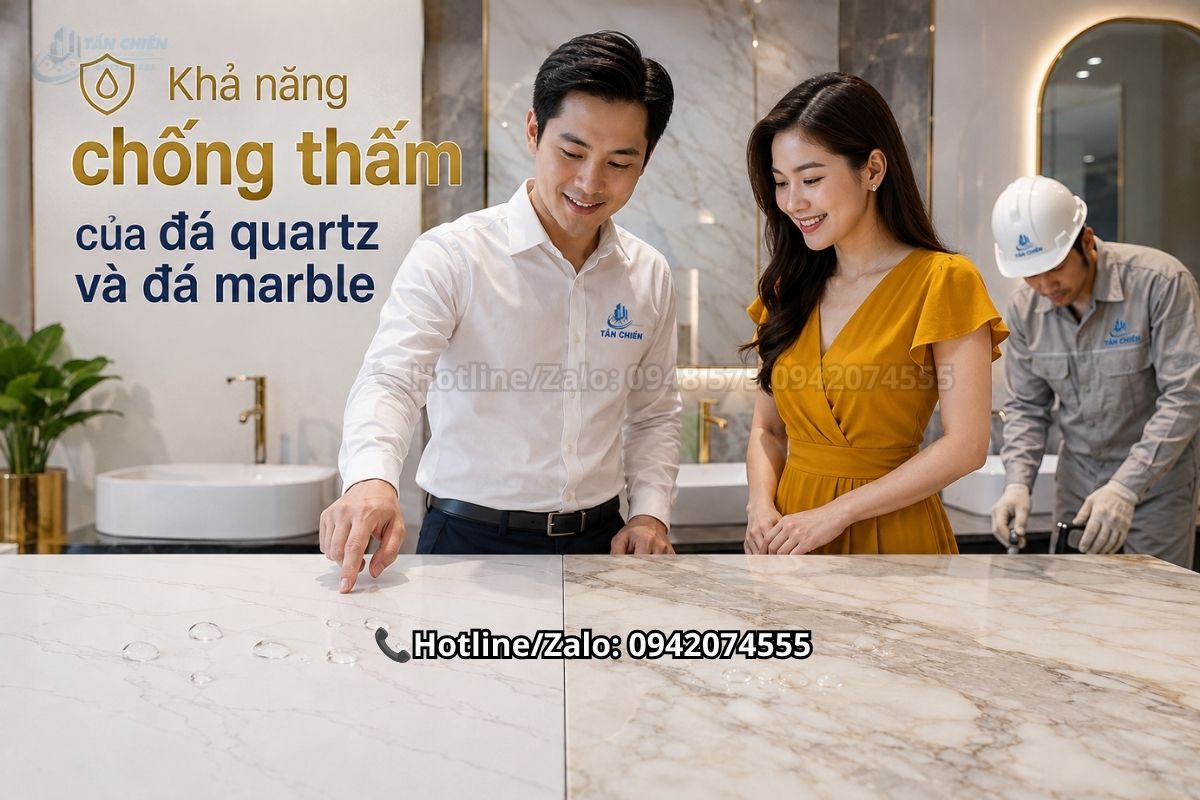 Khả năng chống thấm của đá quartz và đá marble