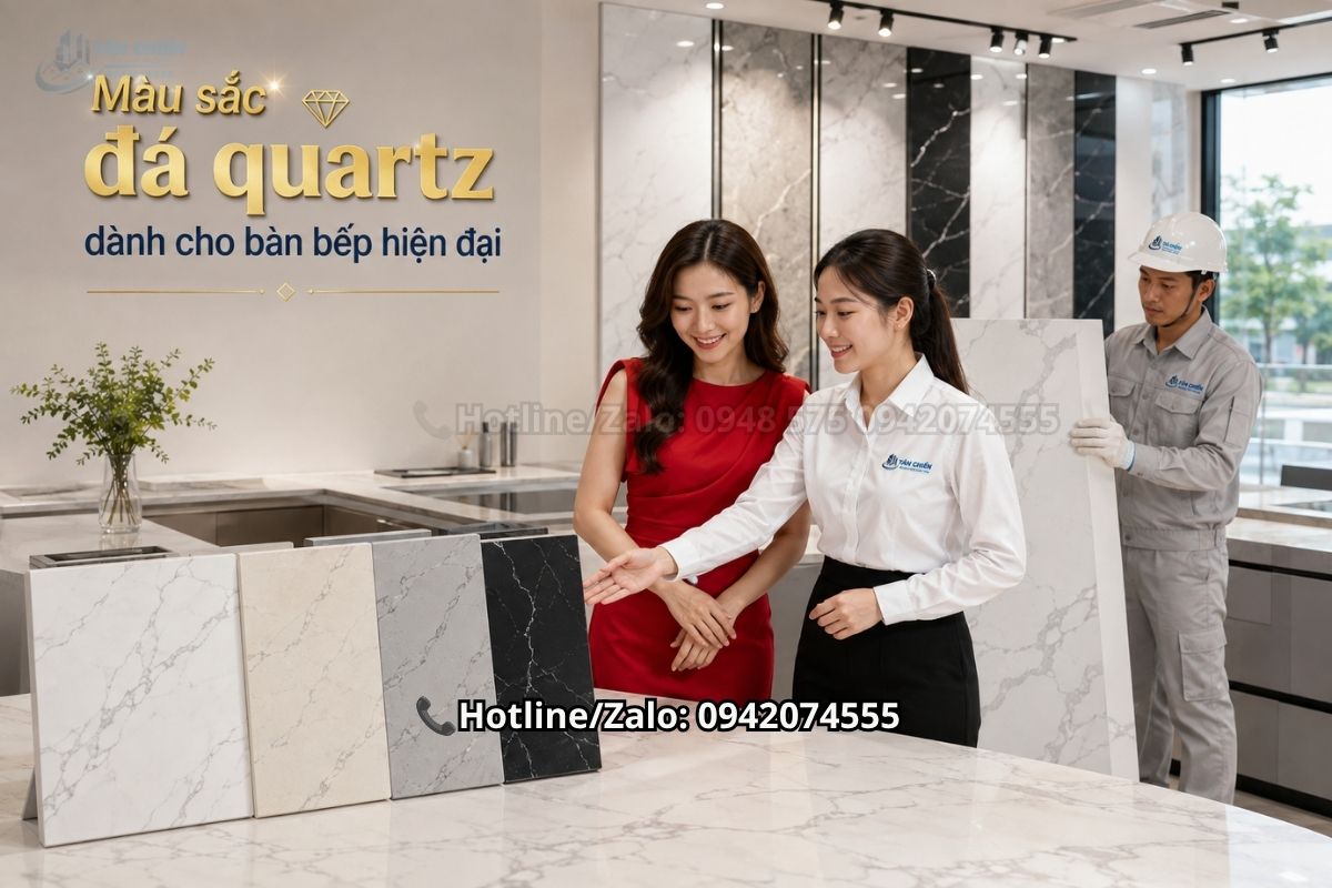 Màu sắc đá quartz dành cho bàn bếp hiện đại