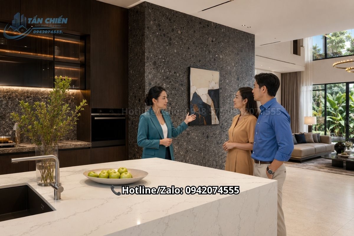 Đá thạch anh và đá granite dùng cho nội thất cao cấp