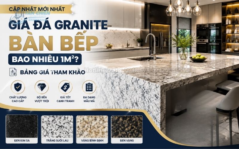 Đá granite bàn bếp màu đen sang trọng