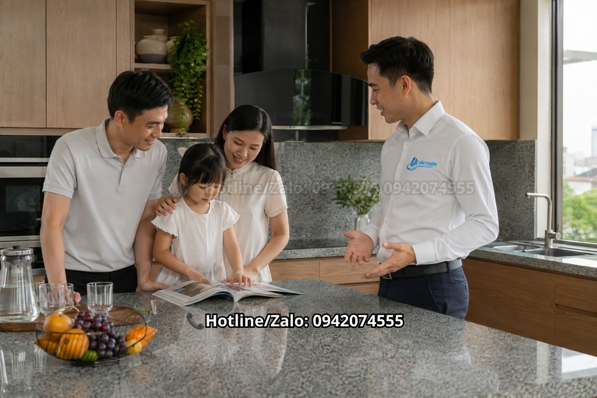 Đá granite trắng bàn bếp đẹp sang trọng