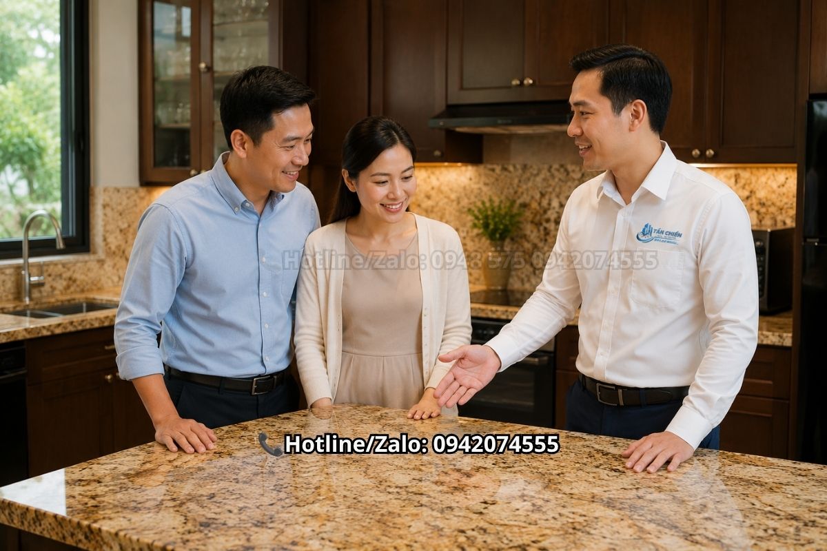 Đá granite vàng bàn bếp đẹp