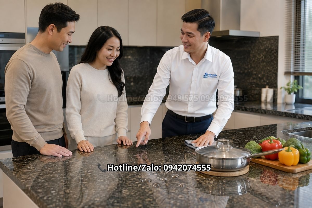 Ưu điểm của đá granite bàn bếp