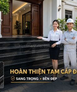 Công trình hoàn thiện đá tam cấp đen Kim Sa sang trọng