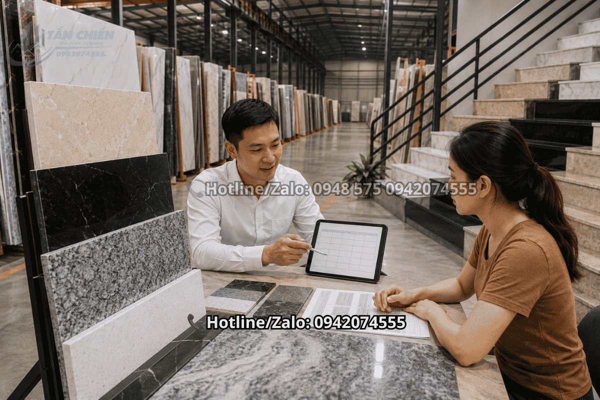 Cập nhật bảng báo giá đá ốp cầu thang đa dạng chủng loại tại tổng kho phân phối Nghệ An