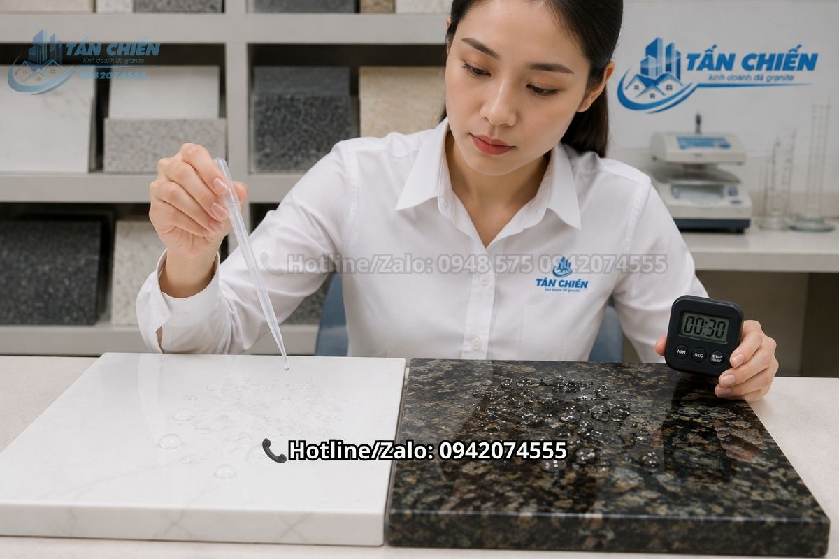 Khả năng chống thấm của đá thạch anh và đá granite