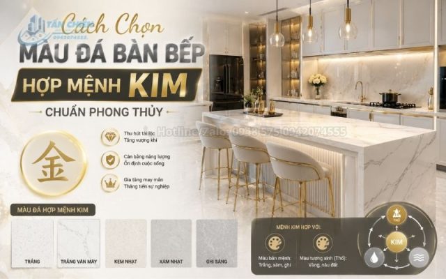 Cách Chọn Màu Đá Bàn Bếp Hợp Mệnh Kim Chuẩn Phong Thủy