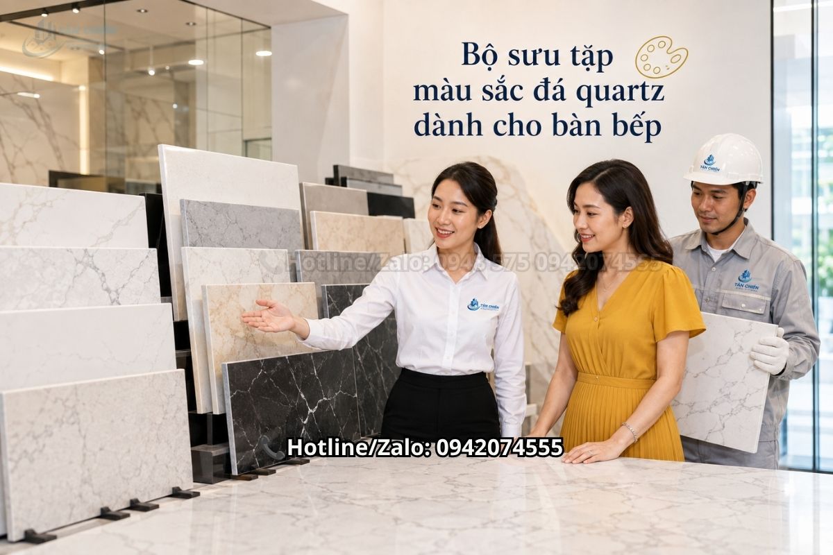 Bộ sưu tập màu sắc đá quartz dành cho bàn bếp