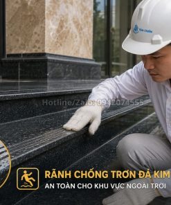 Rãnh chống trơn trên đá tam cấp đen Kim Sa ngoài trời