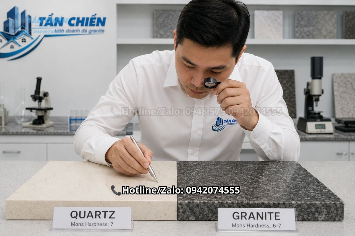 So sánh độ cứng đá thạch anh và đá granite