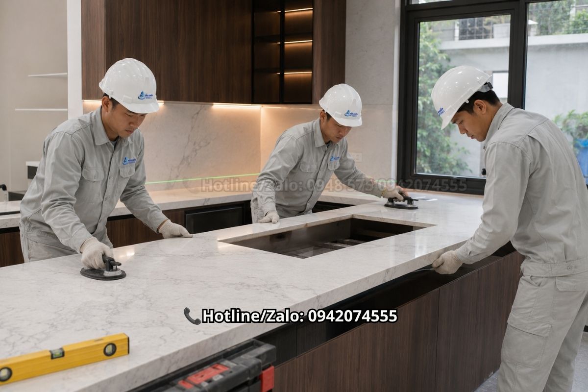 Thi công đá bàn bếp tại Nghệ An chuyên nghiệp