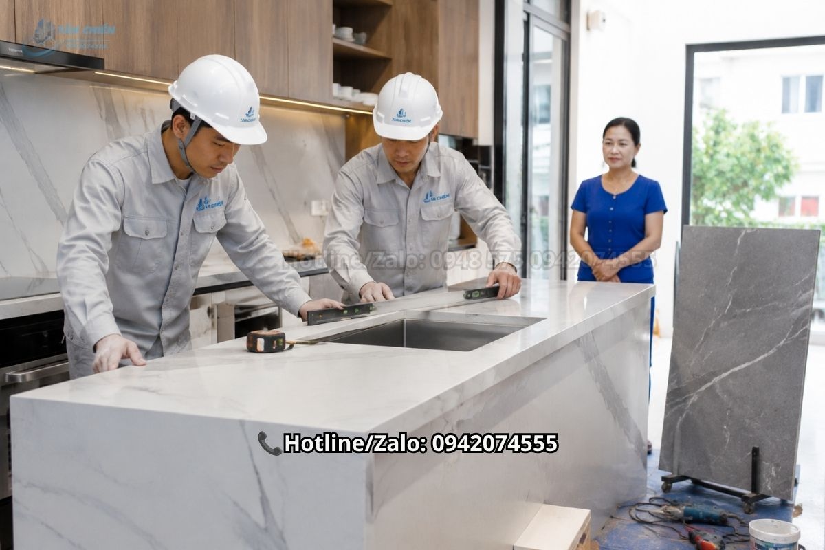 Thi công đá bàn bếp tại Nghệ An chuyên nghiệp