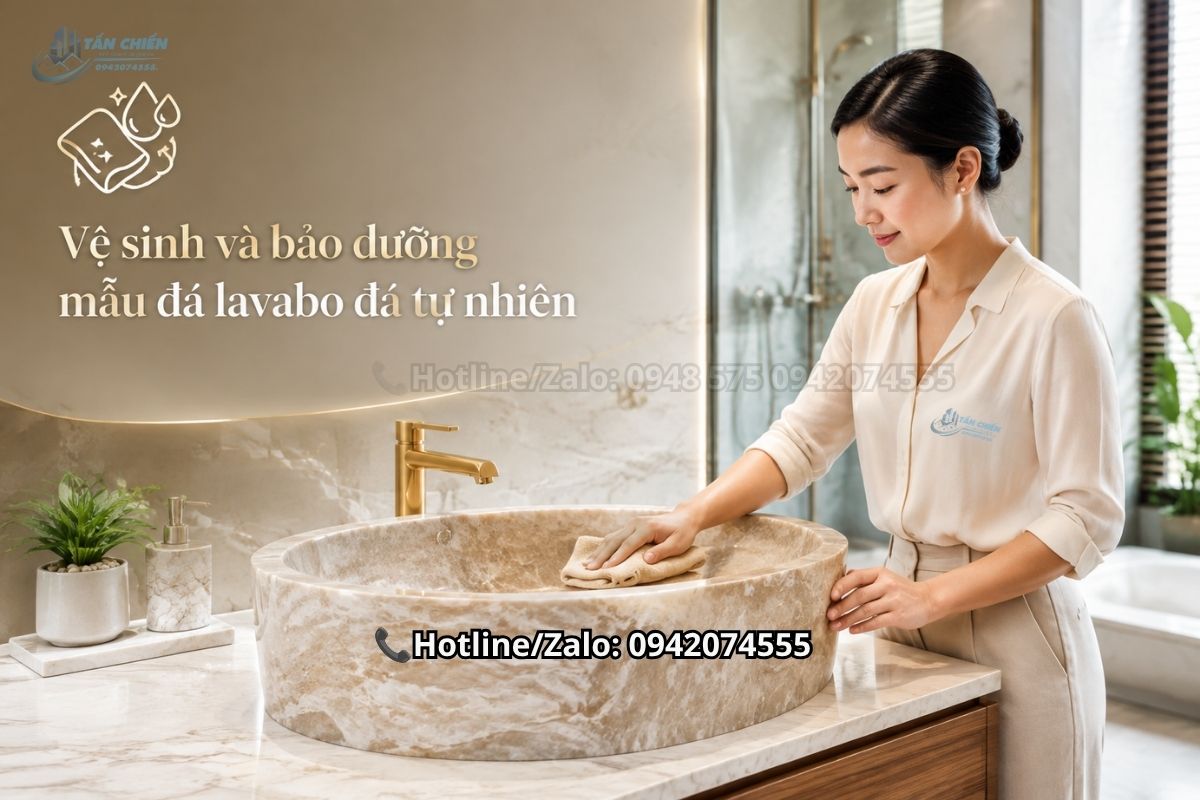 Vệ sinh và bảo dưỡng mẫu đá lavabo đá tự nhiên