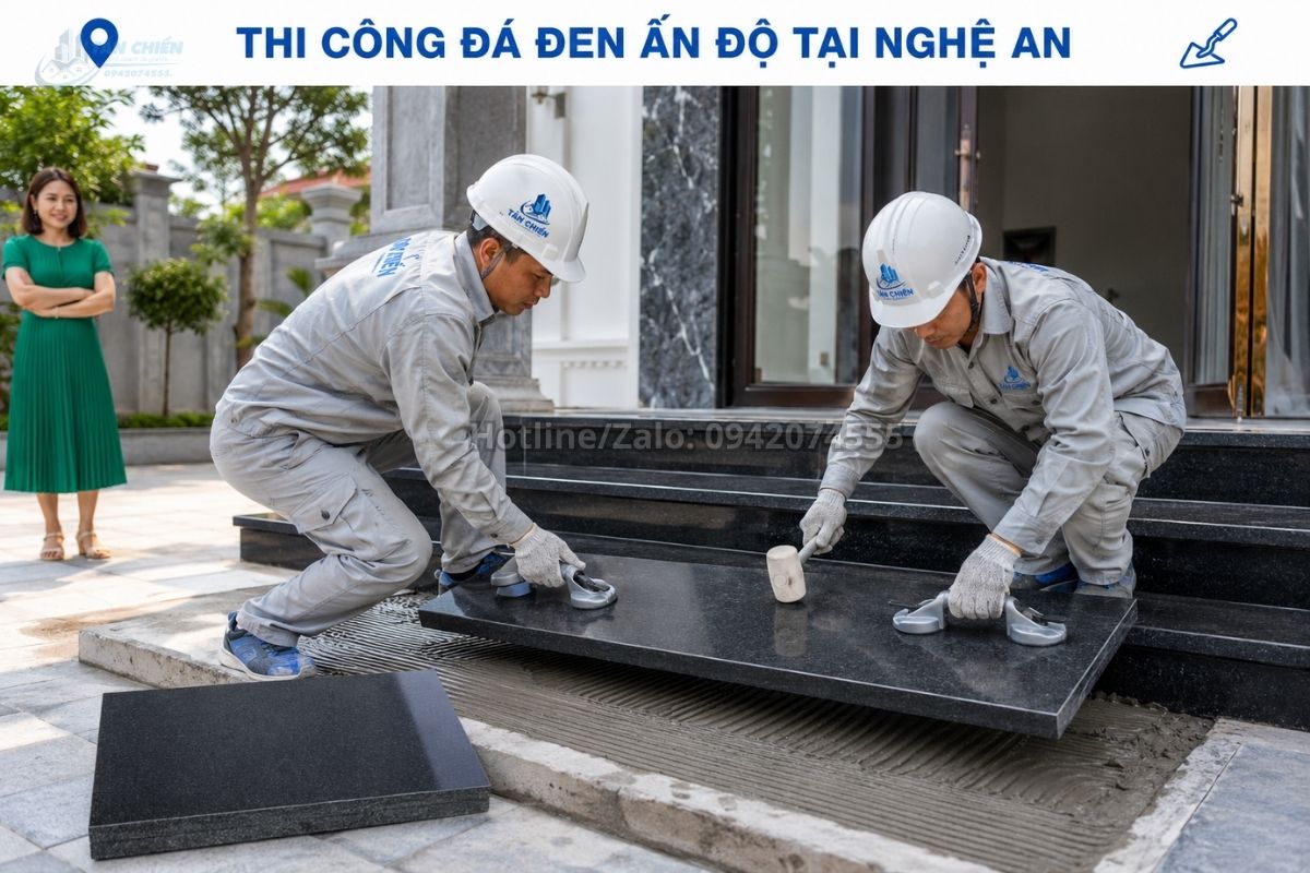 Báo giá đá đen Ấn Độ ốp tam cấp theo kích thước