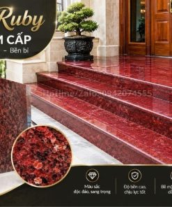 Đá đỏ Ruby ốp bậc tam cấp
