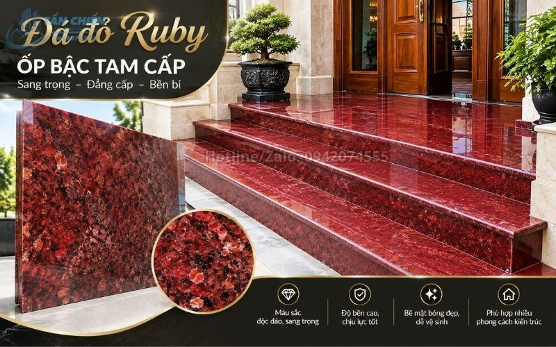 da-do-ruby-op-bac-tam-cap Đá đỏ Ruby ốp bậc tam cấp