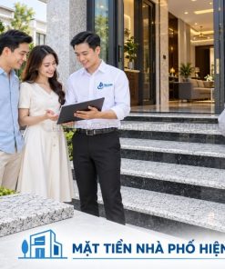 Đá tam cấp trắng Suối Lau cho mặt tiền nhà phố hiện đại