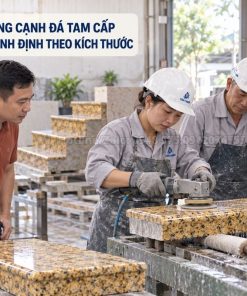 Gia công cạnh đá tam cấp vàng Bình Định theo kích thước