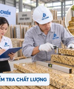 Kiểm tra chất lượng đá tam cấp vàng Bình Định trước thi công