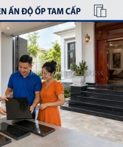 Mẫu đá đen Ấn Độ ốp tam cấp và bậc cửa nhà