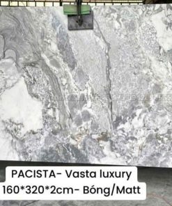 Đá nung kết Pacista Vasta Luxury VA-G10 trắng vân xám – mặt bóng