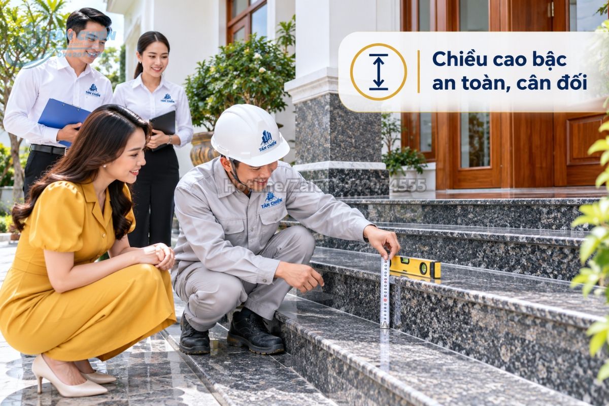 Kích thước chiều cao bậc tam cấp an toàn và cân đối