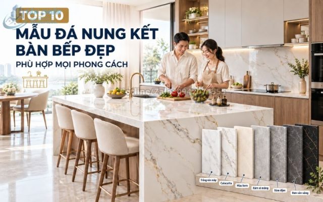 Top 10 Mẫu Đá Nung Kết Bàn Bếp Đẹp Phù Hợp Mọi Phong Cách
